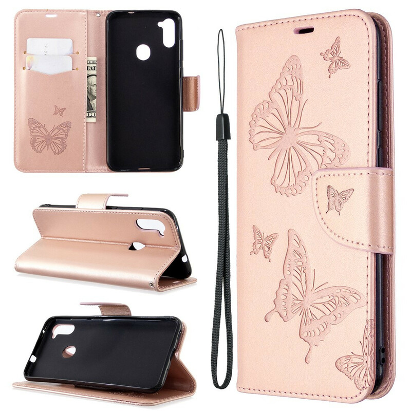 Housse Samsung Galaxy M11 Les Papillons en Vol avec Lanière Housse Samsung Galaxy M11 Les Papillons en Vol avec Lanière