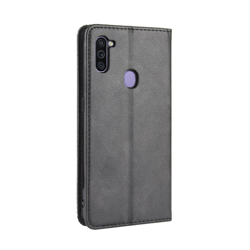 Flip Cover Samsung Galaxy M11 Effet Cuir Vintage Stylisé