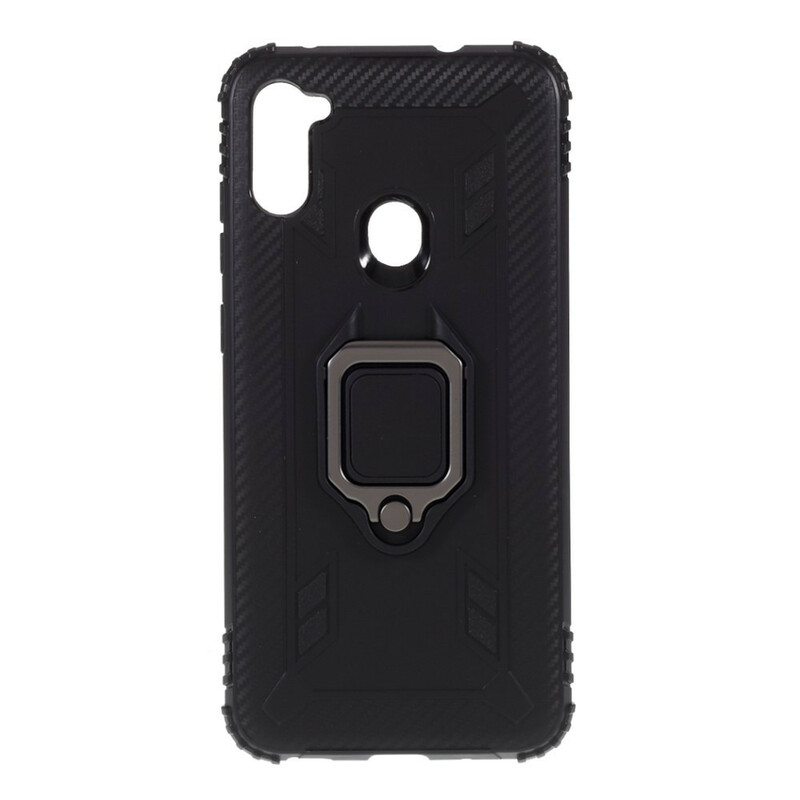 Coque Samsung Galaxy M11 Ring et Fibre Carbone