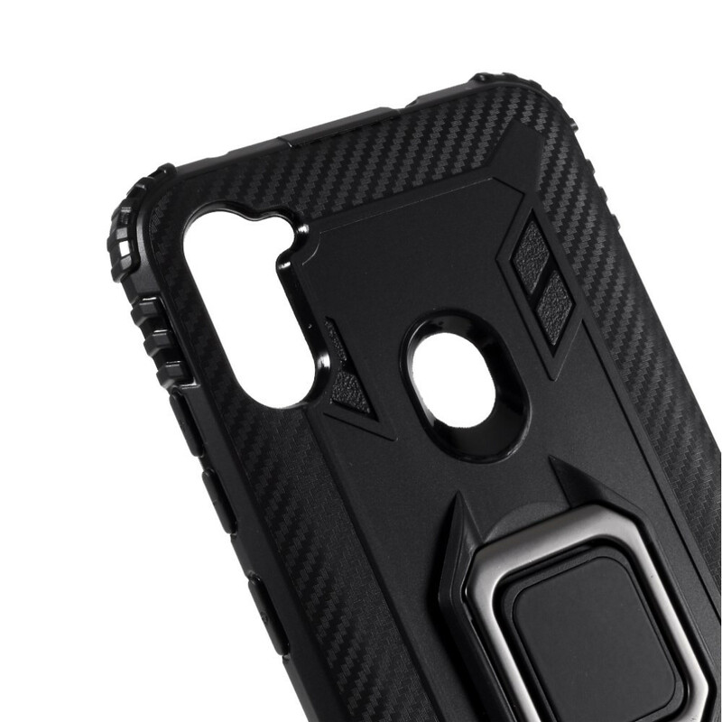 Coque Samsung Galaxy M11 Ring et Fibre Carbone Coque Samsung Galaxy M11 Ring et Fibre Carbone