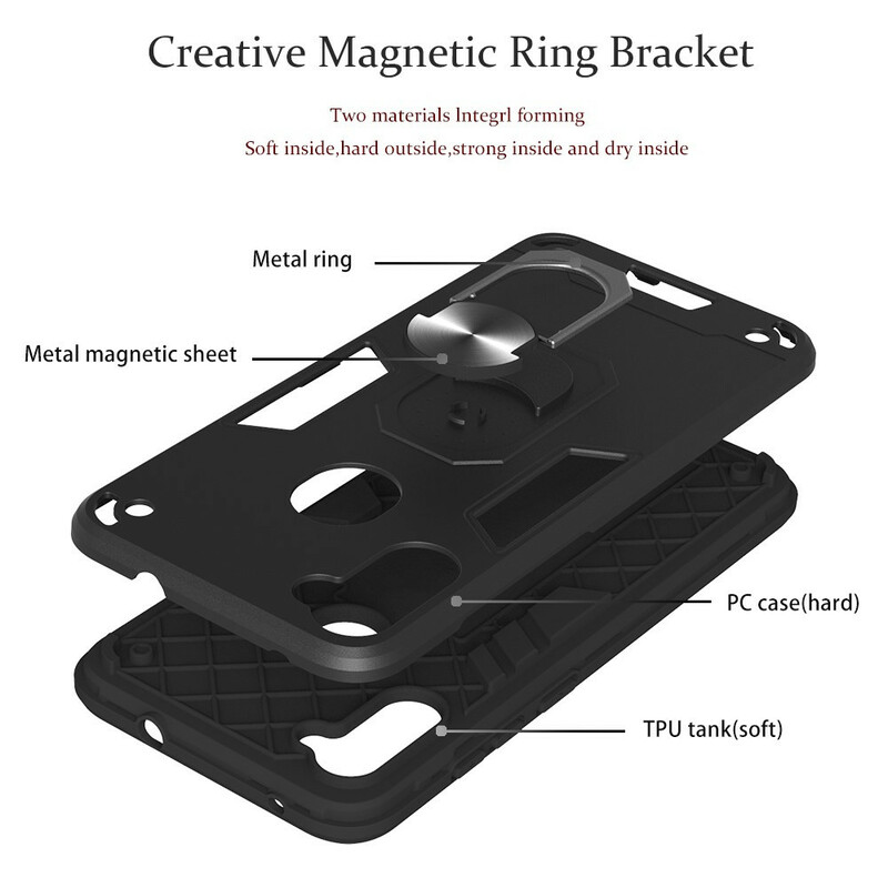 Coque Samsung Galaxy M11 Détachable avec Anneau Support Coque Samsung Galaxy M11 Détachable avec Anneau Support
