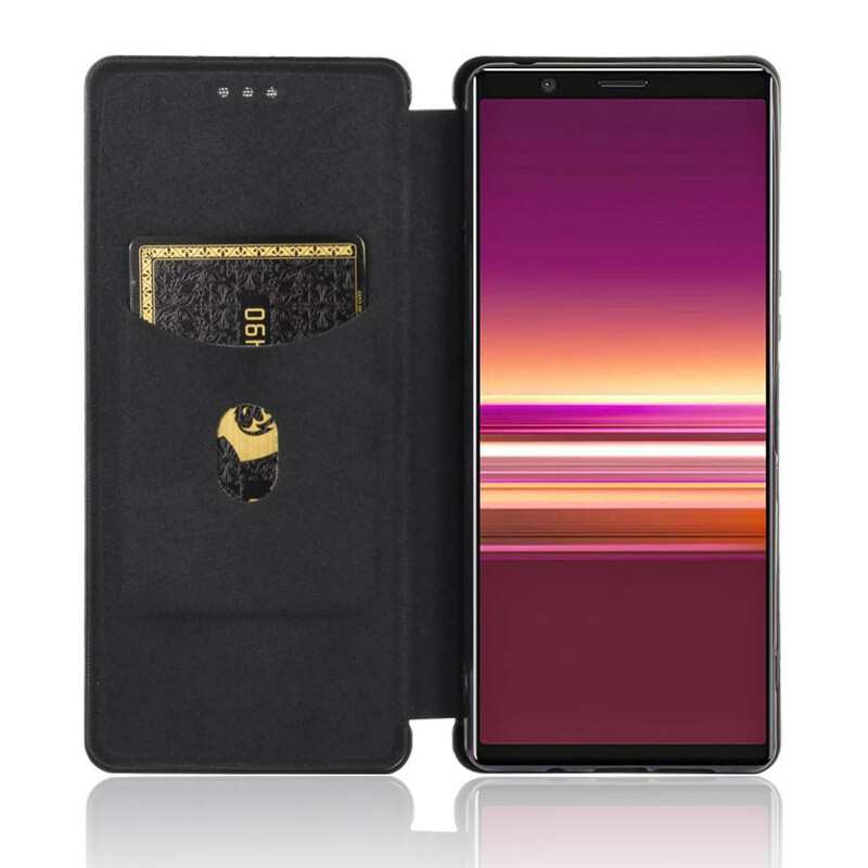 Flip Cover Sony Xperia 5 II Silicone Carbone Coloré Flip Cover Sony Xperia 5 II Silicone Carbone Coloré