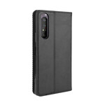 Flip Cover Sony Xperia 5 II Effet Cuir Vintage Stylisé