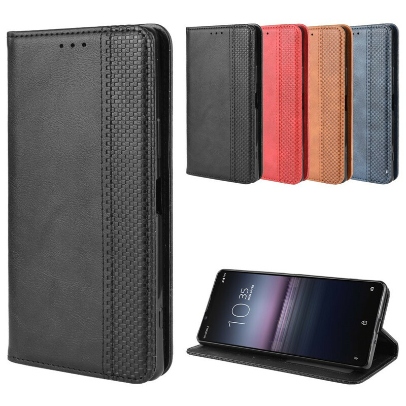 Flip Cover Sony Xperia 5 II Effet Cuir Vintage Stylisé Flip Cover Sony Xperia 5 II Effet Cuir Vintage Stylisé