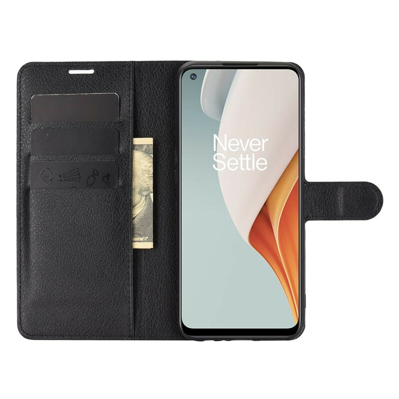 Housse OnePlus Nord N100 Effet Litchi Classique Housse OnePlus Nord N100 Effet Litchi Classique