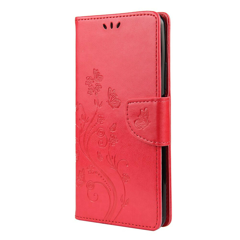 Housse Huawei P Smart 2021 Papillons et Fleurs à Lanière Housse Huawei P Smart 2021 Papillons et Fleurs à Lanière