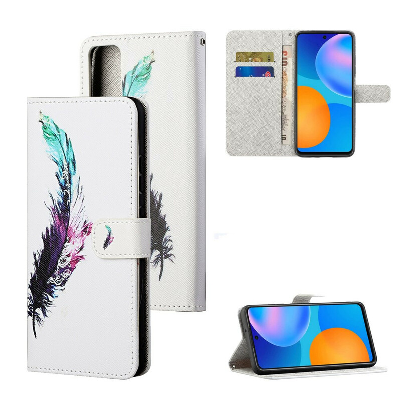 Housse Huawei P Smart 2021 Plume à Lanière Housse Huawei P Smart 2021 Plume à Lanière
