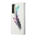 Housse Huawei P Smart 2021 Plume à Lanière Housse Huawei P Smart 2021 Plume à Lanière