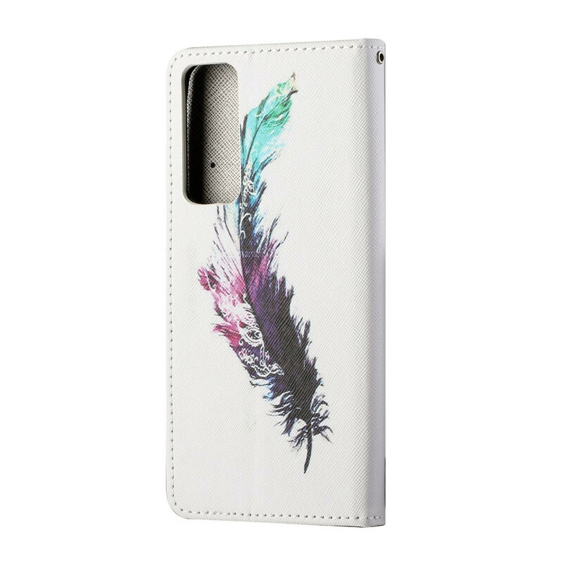Housse Huawei P Smart 2021 Plume à Lanière Housse Huawei P Smart 2021 Plume à Lanière