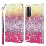 Housse Huawei P Smart 2021 Dégradé Paillettes Magenta Housse Huawei P Smart 2021 Dégradé Paillettes Magenta