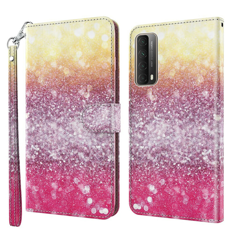 Housse Huawei P Smart 2021 Dégradé Paillettes Magenta