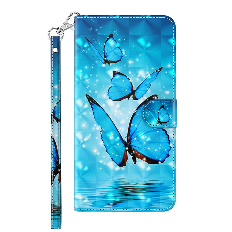 Housse Huawei P Smart 2021 Papillons Bleus Volants Housse Huawei P Smart 2021 Papillons Bleus Volants