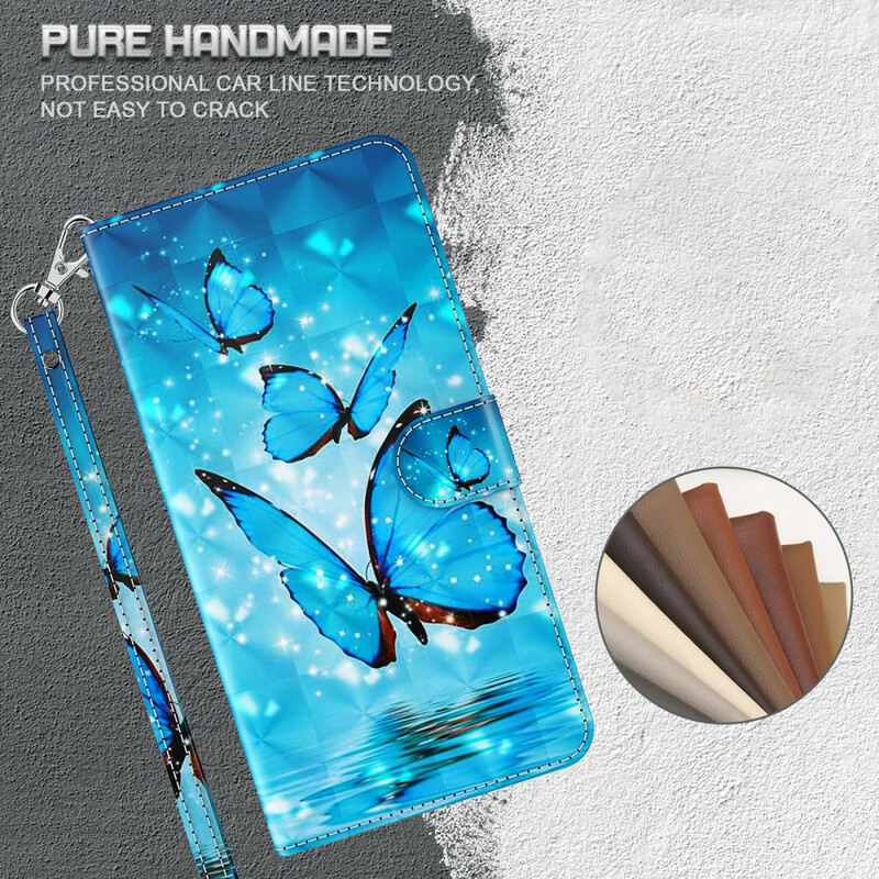 Housse Huawei P Smart 2021 Papillons Bleus Volants Housse Huawei P Smart 2021 Papillons Bleus Volants
