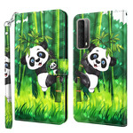 Housse Huawei P Smart 2021 Panda et Bambou