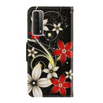 Housse Huawei P Smart 2021 Fleurs Colorées à Lanière Housse Huawei P Smart 2021 Fleurs Colorées à Lanière