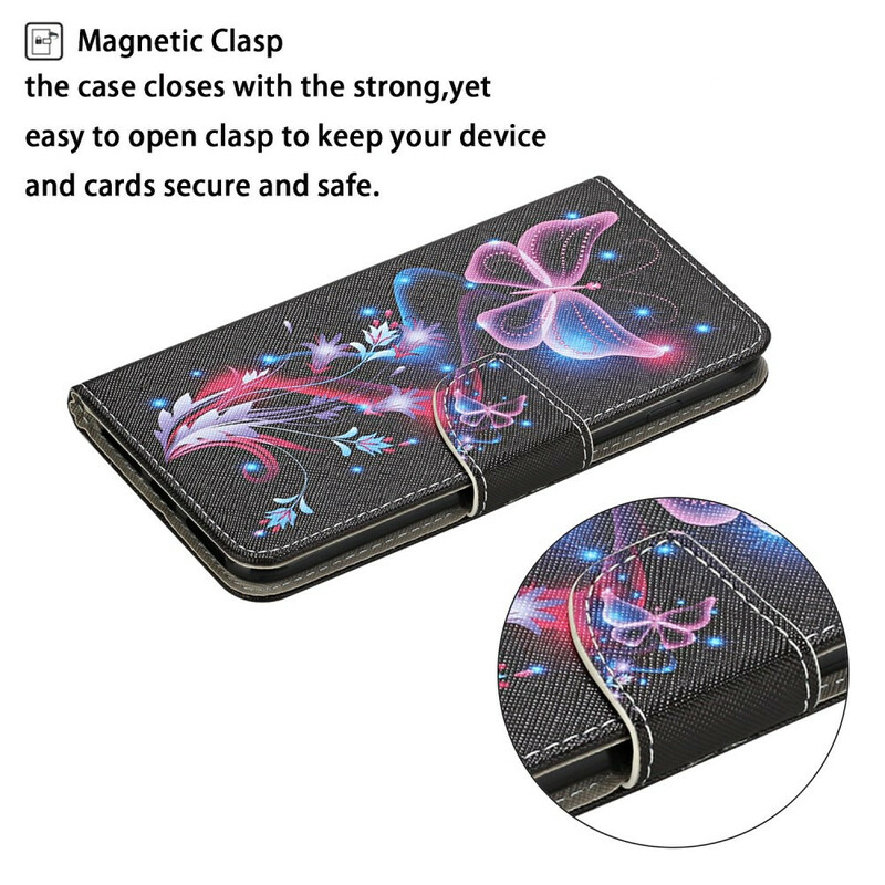 Housse Huawei P Smart 2021 Papillons et Lanière Housse Huawei P Smart 2021 Papillons et Lanière
