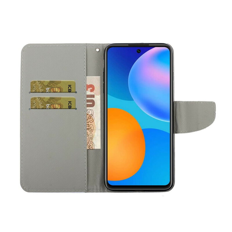 Housse Huawei P Smart 2021 Papillons et Lanière