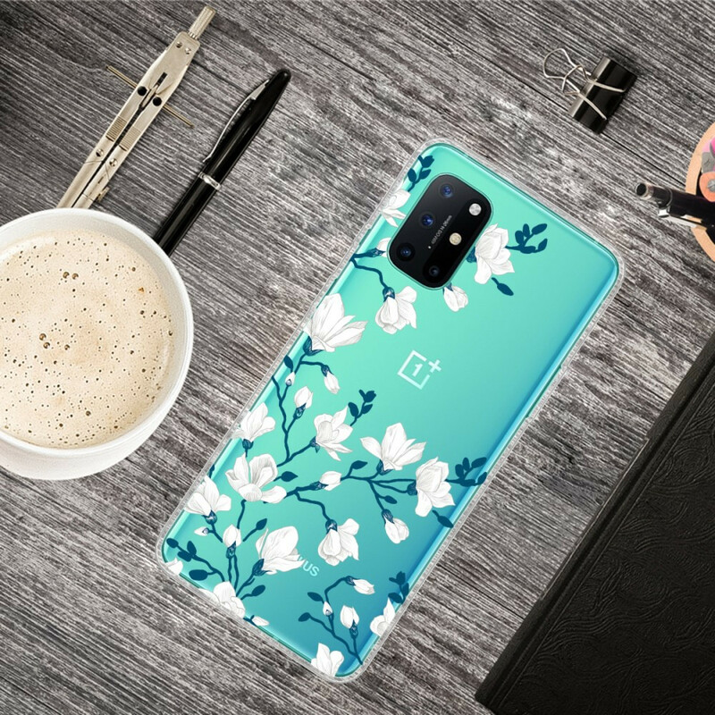 Coque OnePlus 8T Fleurs Blanches
