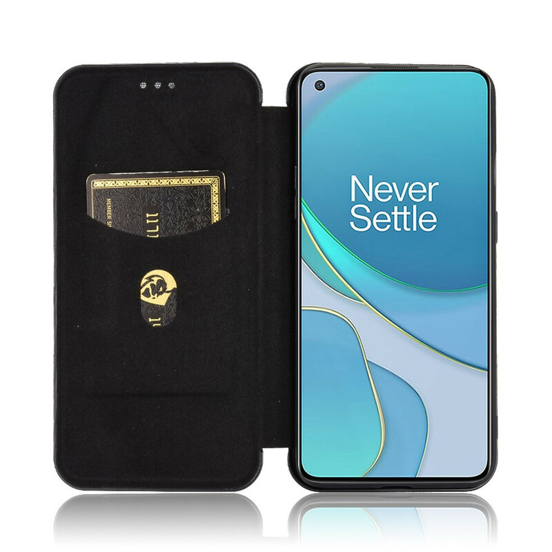 Flip Cover OnePlus 8T Silicone Carbone Coloré Flip Cover OnePlus 8T Silicone Carbone Coloré