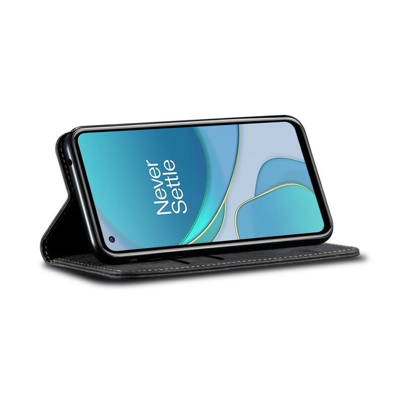 Flip Cover OnePlus 8T Simili Cuir Texture Jeans Flip Cover OnePlus 8T Simili Cuir Texture Jeans