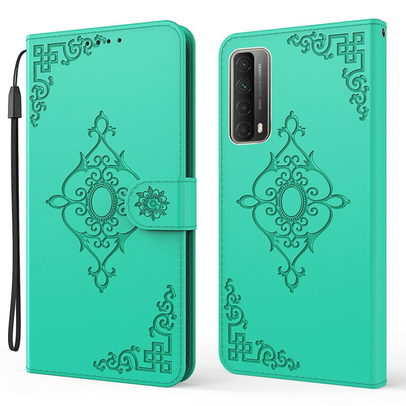 Housse Huawei P Smart 2021 Fleur Baroque à Lanière Housse Huawei P Smart 2021 Fleur Baroque à Lanière