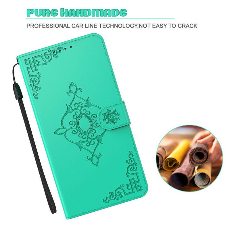 Housse Huawei P Smart 2021 Fleur Baroque à Lanière Housse Huawei P Smart 2021 Fleur Baroque à Lanière