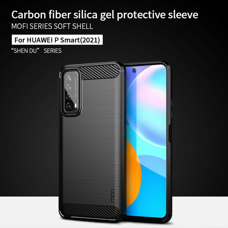 Coque Huawei P Smart 2021 Fibre Carbone Brossée MOFI