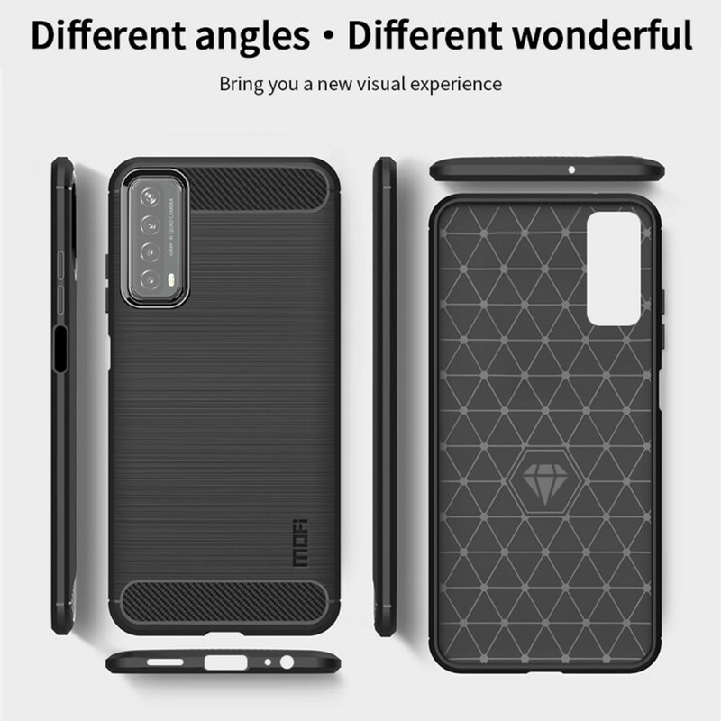 Coque Huawei P Smart 2021 Fibre Carbone Brossée MOFI