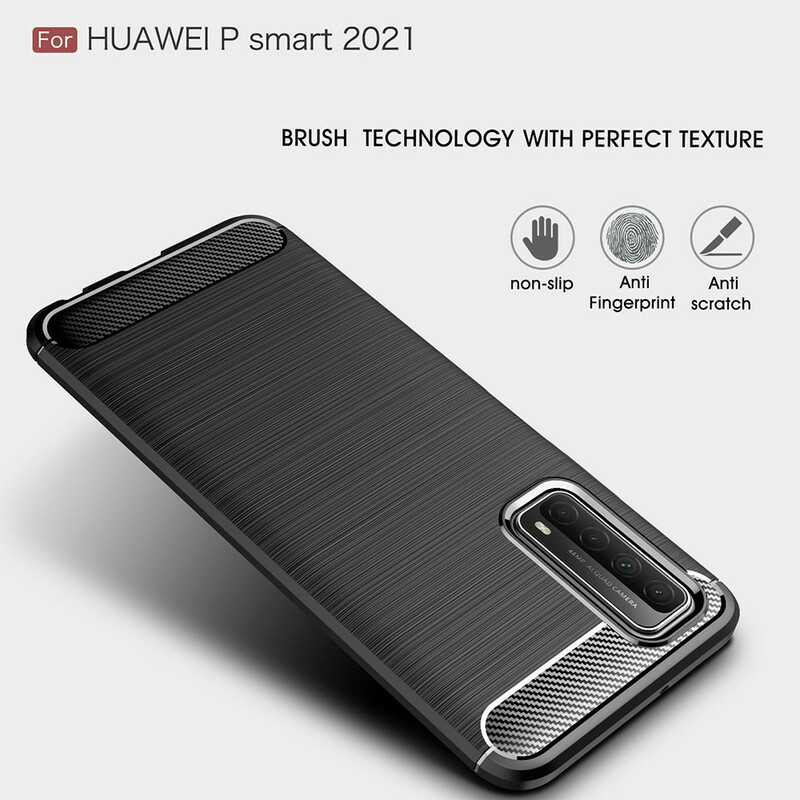 Coque Huawei P Smart 2021 Fibre Carbone Brossée Coque Huawei P Smart 2021 Fibre Carbone Brossée