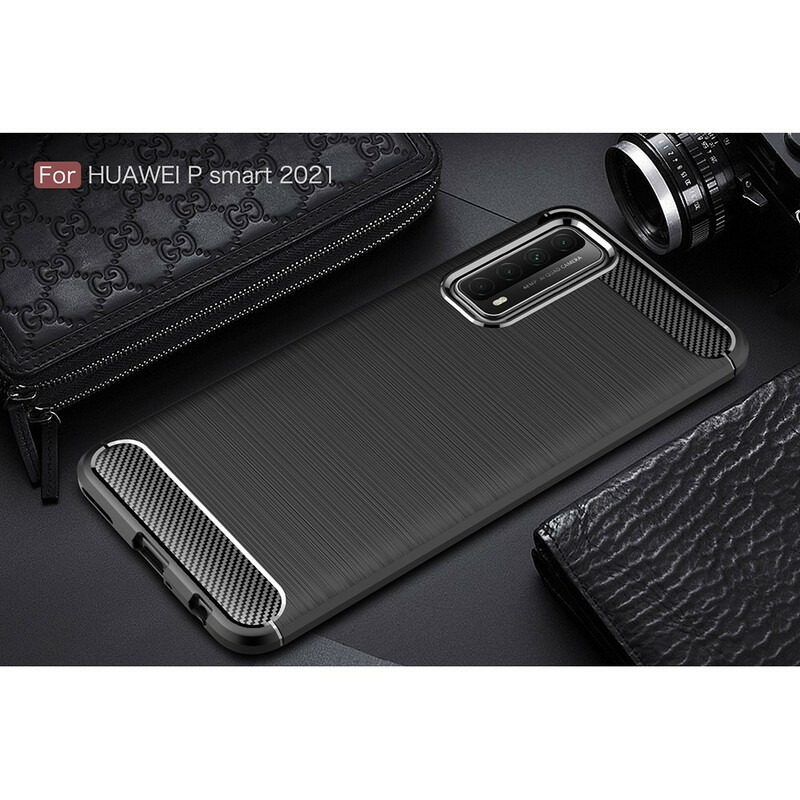 Coque Huawei P Smart 2021 Fibre Carbone Brossée Coque Huawei P Smart 2021 Fibre Carbone Brossée