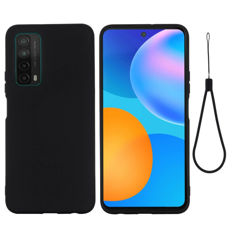 Coque Huawei P smart 2021 Silicone Liquide Avec Lanière Coque Huawei P smart 2021 Silicone Liquide Avec Lanière