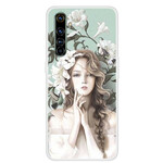 Coque Realme 6 La Femme à Fleurs