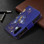 Housse Realme 6 Poche Zippée Papillons Dorés Housse Realme 6 Poche Zippée Papillons Dorés