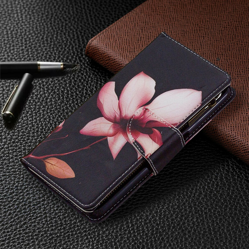 Housse Realme 6 Poche Zippée Fleur Housse Realme 6 Poche Zippée Fleur