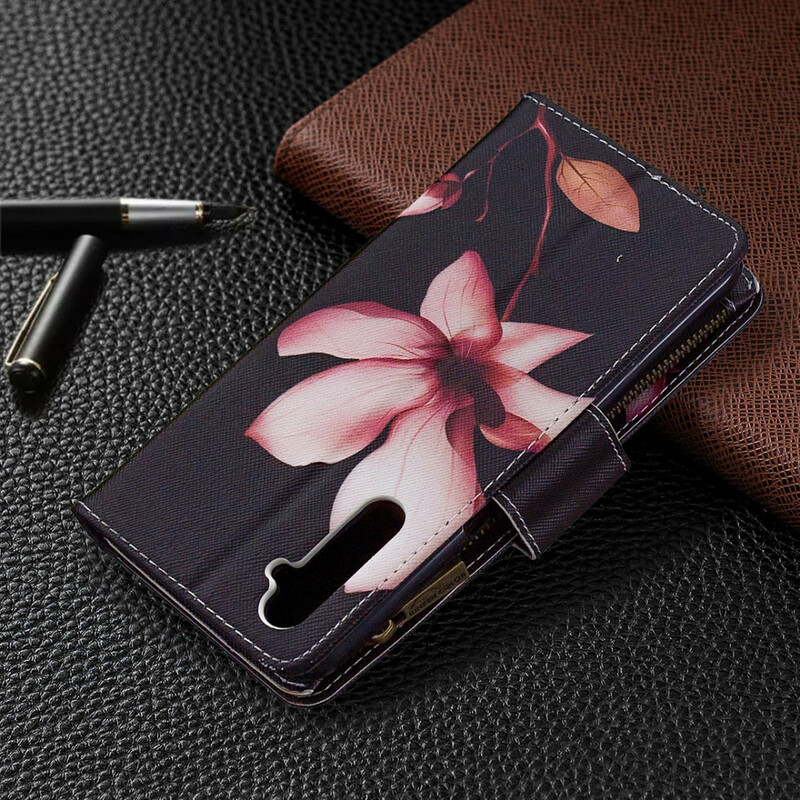 Housse Realme 6 Poche Zippée Fleur Housse Realme 6 Poche Zippée Fleur