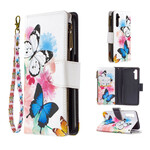 Housse Realme 6 Poche Zippée Papillons Housse Realme 6 Poche Zippée Papillons