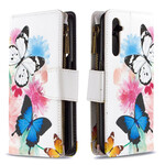 Housse Realme 6 Poche Zippée Papillons Housse Realme 6 Poche Zippée Papillons
