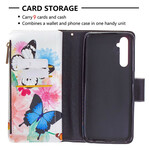 Housse Realme 6 Poche Zippée Papillons Housse Realme 6 Poche Zippée Papillons