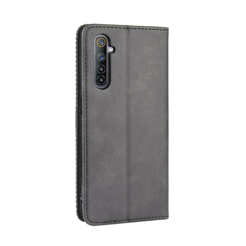 Flip Cover Realme 6 Effet Cuir Vintage Stylisé Flip Cover Realme 6 Effet Cuir Vintage Stylisé