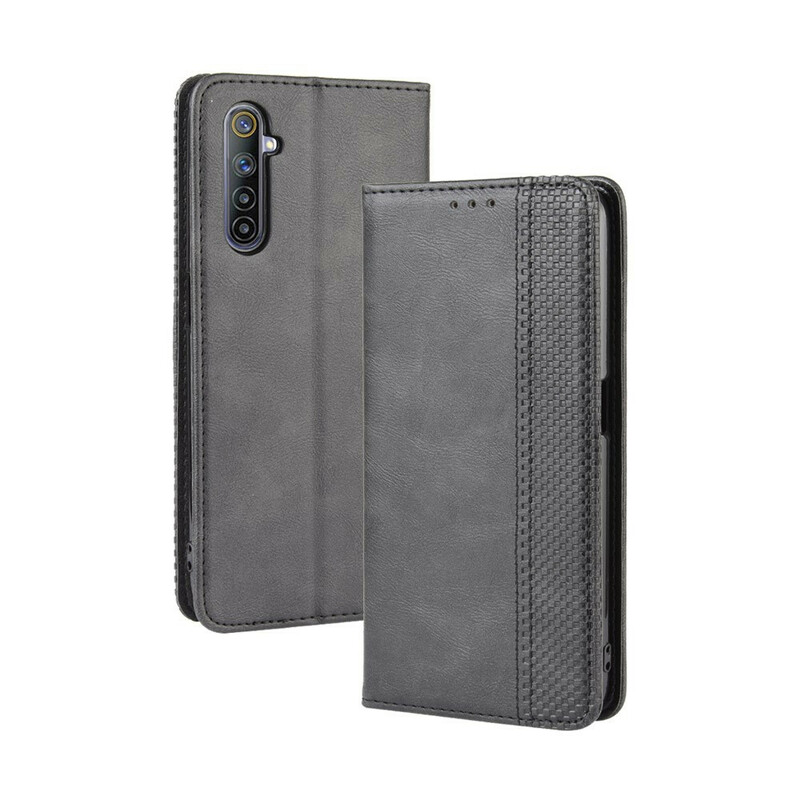 Flip Cover Realme 6 Effet Cuir Vintage Stylisé Flip Cover Realme 6 Effet Cuir Vintage Stylisé