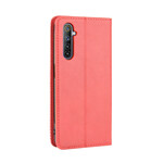 Flip Cover Realme 6 Effet Cuir Vintage Stylisé Flip Cover Realme 6 Effet Cuir Vintage Stylisé