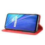 Flip Cover Realme 6 Effet Cuir Vintage Stylisé Flip Cover Realme 6 Effet Cuir Vintage Stylisé