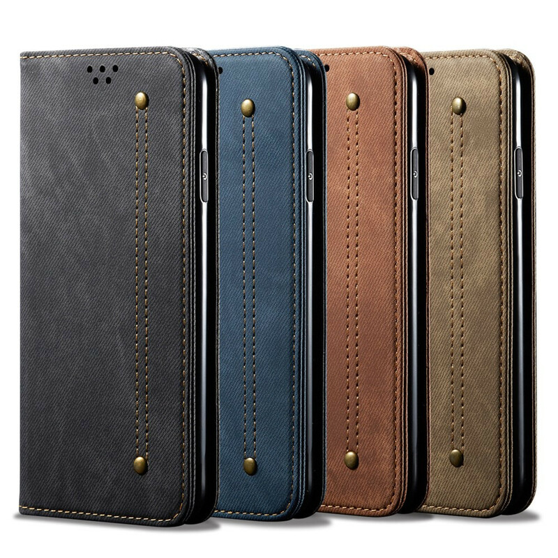 Flip Cover Poco M3 Tissu Jeans Flip Cover Poco M3 Tissu Jeans