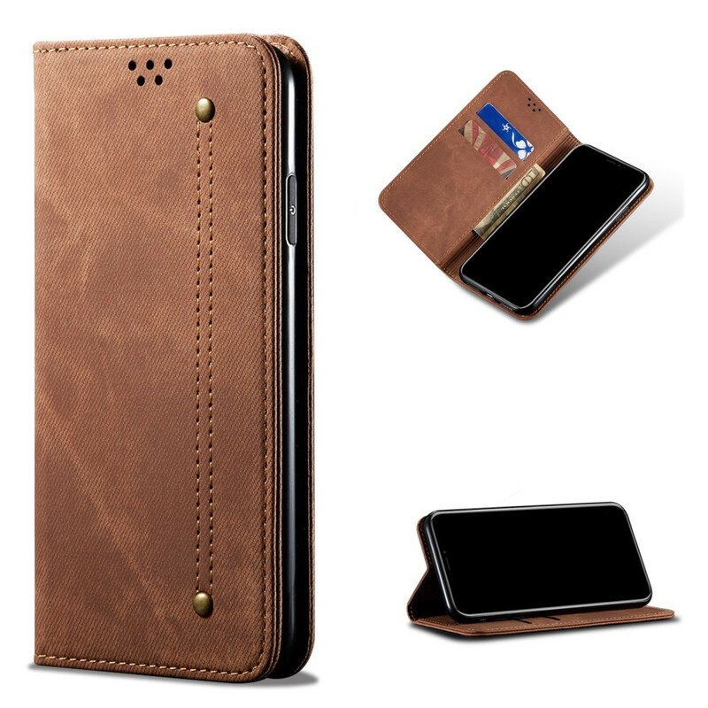 Flip Cover Poco M3 Tissu Jeans Flip Cover Poco M3 Tissu Jeans