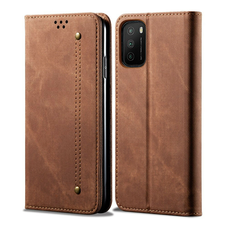 Flip Cover Poco M3 Tissu Jeans Flip Cover Poco M3 Tissu Jeans