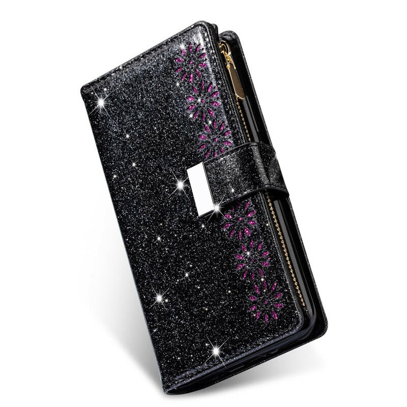 Housse Samsung Galaxy A51 Paillettes Portefeuille Zip Housse Samsung Galaxy A51 Paillettes Portefeuille Zip