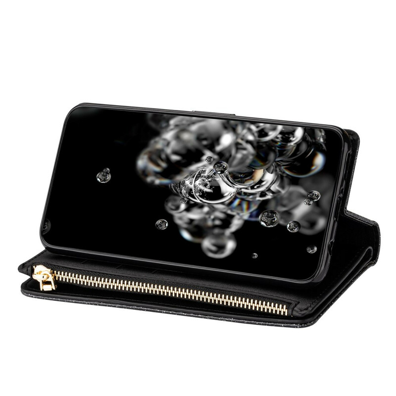 Housse Samsung Galaxy A51 Paillettes Portefeuille Zip Housse Samsung Galaxy A51 Paillettes Portefeuille Zip