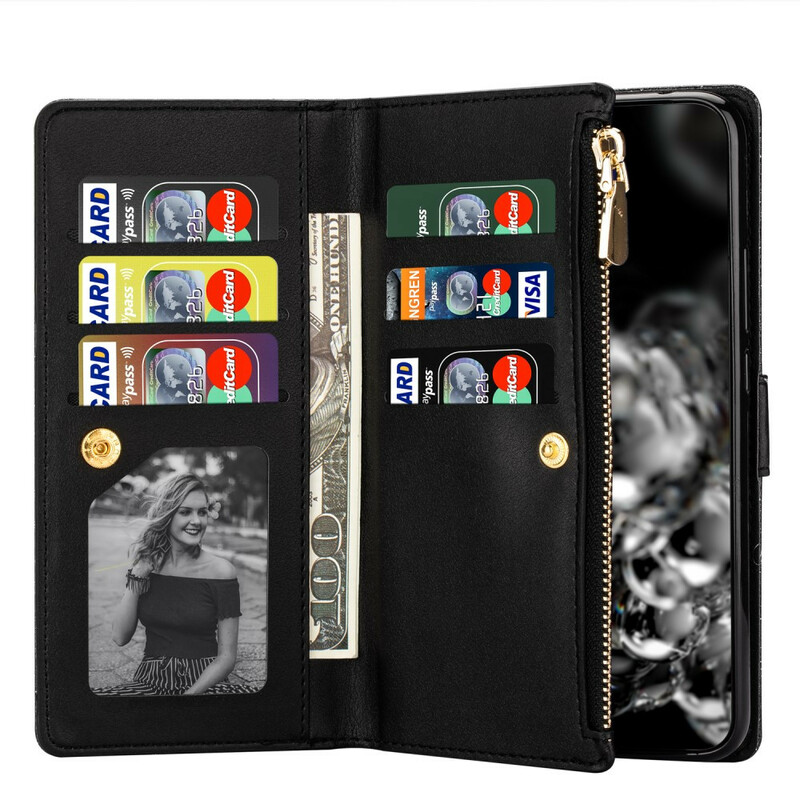Housse Samsung Galaxy A51 Paillettes Portefeuille Zip Housse Samsung Galaxy A51 Paillettes Portefeuille Zip