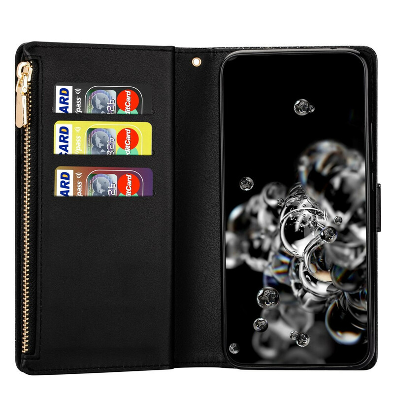 Housse Samsung Galaxy A51 Paillettes Portefeuille Zip Housse Samsung Galaxy A51 Paillettes Portefeuille Zip
