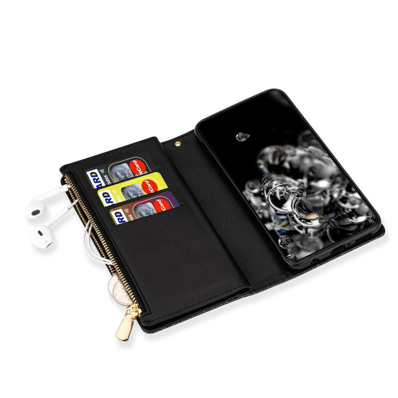 Housse Samsung Galaxy A51 Paillettes Portefeuille Zip Housse Samsung Galaxy A51 Paillettes Portefeuille Zip